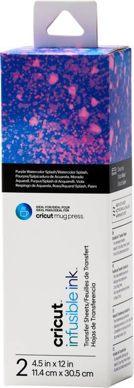 Cricut Infusible Ink Transfervellen 2 pack(Aquarel Splash, Paars )