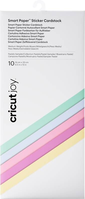 Cricut Joy Smart Sticker Cardstock 14 cm x 33 cm Pastel 10 Pack