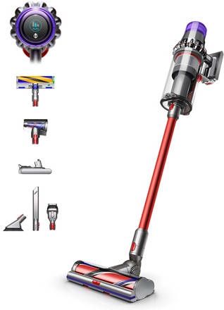 Dyson Outsize Absolute snoerloze steelstofzuiger V11 128 cm nikkel/rood