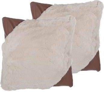 Beliani Ehnar Sierkussen beige nepbont