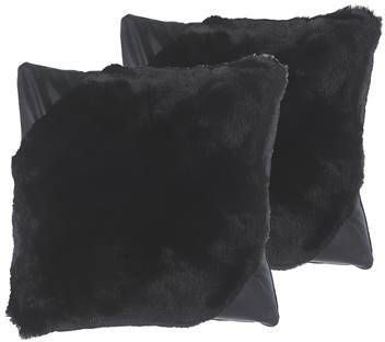 Beliani Ehnar Sierkussen zwart polyester