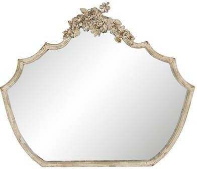 Clayre & Eef Spiegel 70x58 cm Beige Ijzer Rechthoek Grote Spiegel Wand
