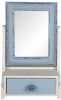 Clayre & Eef Staande Spiegel 25x38 cm Blauw MDF Glas Staande Spiegel online kopen
