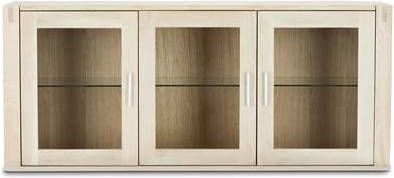 Hioshop Tolle hangende vitrine eiken 140x50 cm.