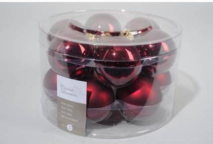KSD 4 stuks 12 kerstballen ossenbloed glans mat 50 mm