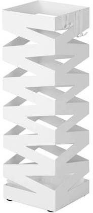 Nancy &apos, s Metalen Paraplubak Met Lekbak En Haken Parapluhouder Van 49cm Hoog Wit