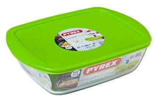 Pyrex COOK & STORE Rechthoekige Bewaarschaal 20x20x8cm 2500ml Borosilicate