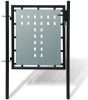 VidaXL Tuinpoort enkele deur zwart 100 x 125 cm online kopen
