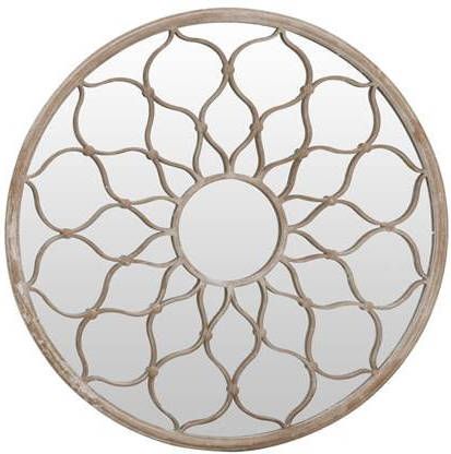 vidaXL Spiegel rond 40x3 cm ijzer zandkleurig