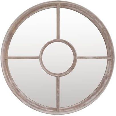 vidaXL Spiegel rond 60x4 cm ijzer zandkleurig