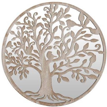 vidaXL Tuinspiegel rond 60x2, 5 cm ijzer zandkleurig