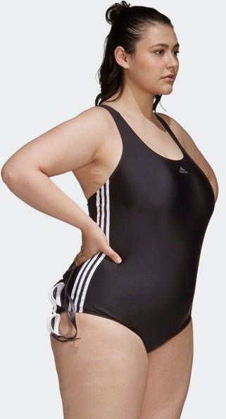 Adidas Performance Plus Size Infinitex sportbadpak 3 stripes zwart