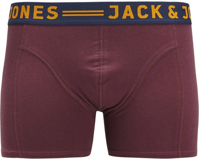 JACK & JONES JUNIOR boxershort JACLICHFIELD set van 3 antraciet/rood/zwart