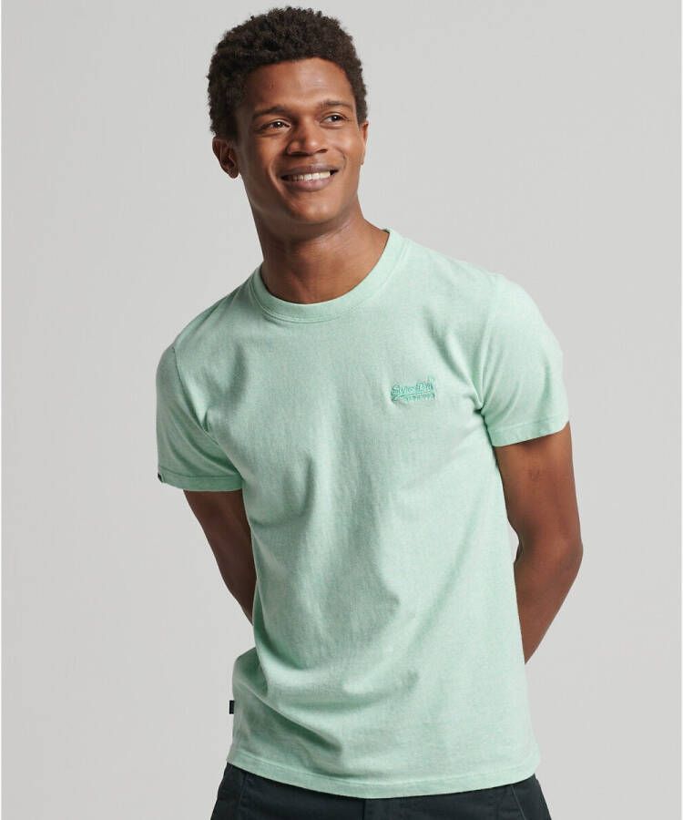 Superdry T shirt van biologisch katoen met logoborduring