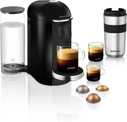 Nespresso Krups koffieapparaat VertuoPlus Deluxe Rond(Zwart )