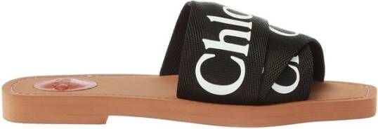 Chloe Chloé, Woody slipper van canvas met logo