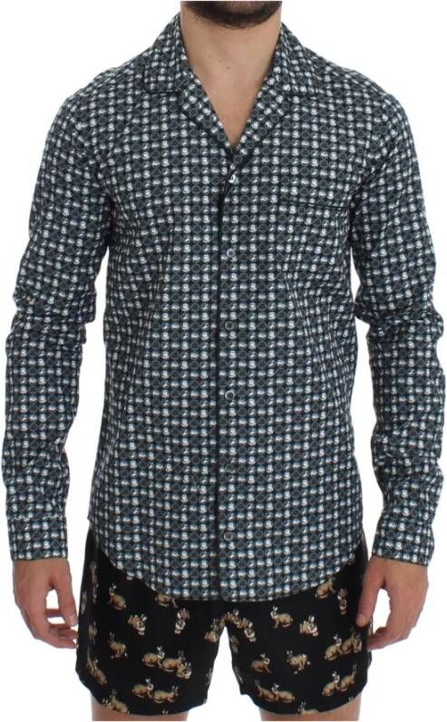 Dolce & Gabbana Hat Print Cotton Pajama Shirt nachtkleding