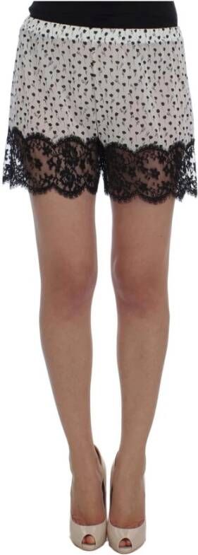 Dolce & Gabbana Bloem Lace Sleepwear shorts , Wit, Dames