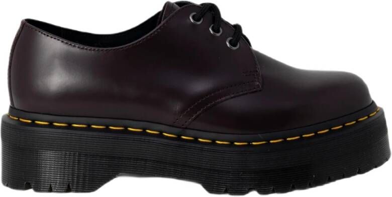 Dr Martens 1461 Schoenen van glad lederen platform Dr. Martens, Rood, Dames