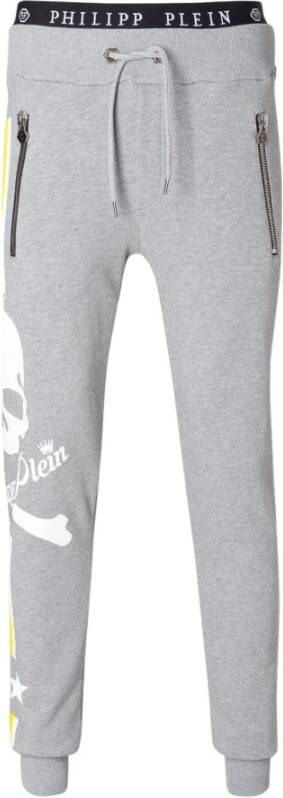Philipp Plein Sportkledingbroeken met logo band , Grijs, Heren