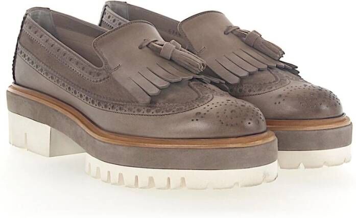Santoni Hattles fringe hole pattern , Grijs, Dames