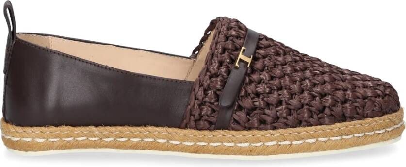 TOD'S Spadrilles Gomma Vealsed Bast , Bruin, Dames