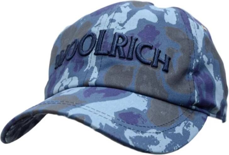 Woolrich Blue Camou Baseball Hat WoAccc1618 , Blauw, Heren