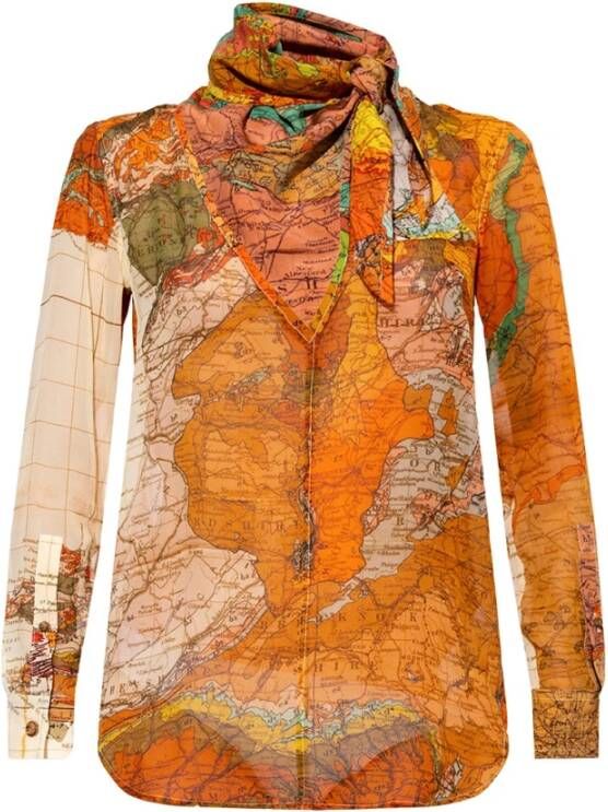 Burberry Edie asymmetrische top , Oranje, Dames