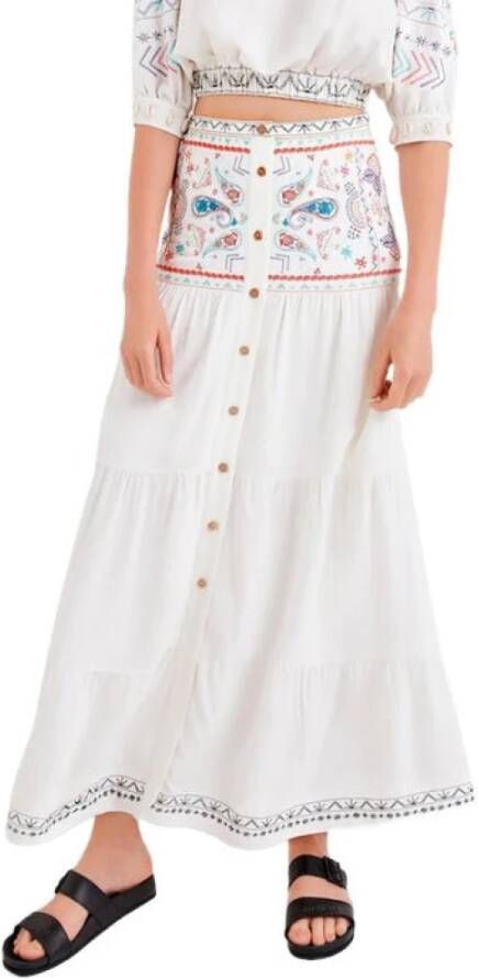Desigual Maxi Rokken Wit Dames