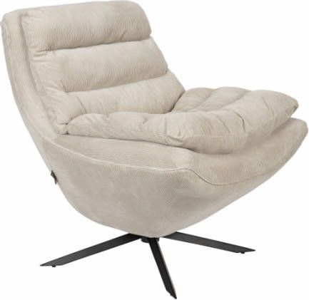 Dutchbone Draaifauteuil 'Vince' Rib, kleur Beige