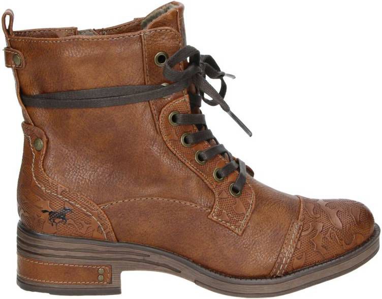 Mustang rits- & gesloten boots cognac