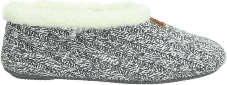 Nelson gebreide pantoffels grijs