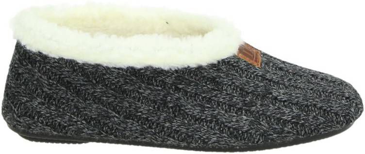 Nelson gebreide pantoffels donkergrijs