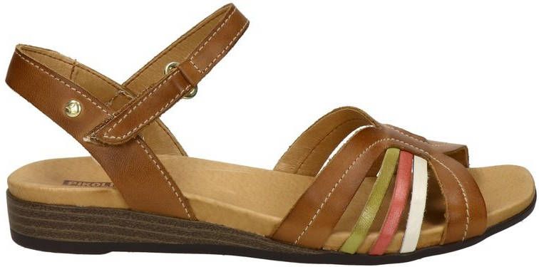 Pikolinos Ibiza leren sandalen blauw/multi