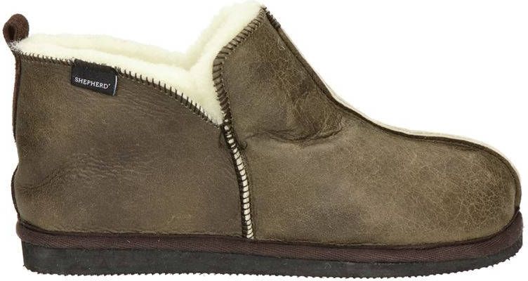 Shepherd Anton suède pantoffels bruin