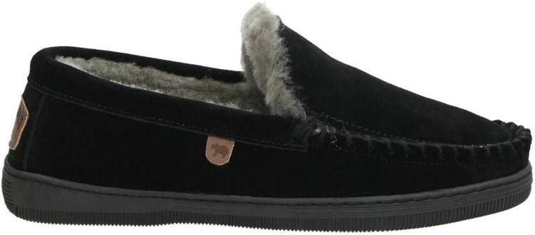 Warmbat Australia Grizzly suède pantoffels zwart