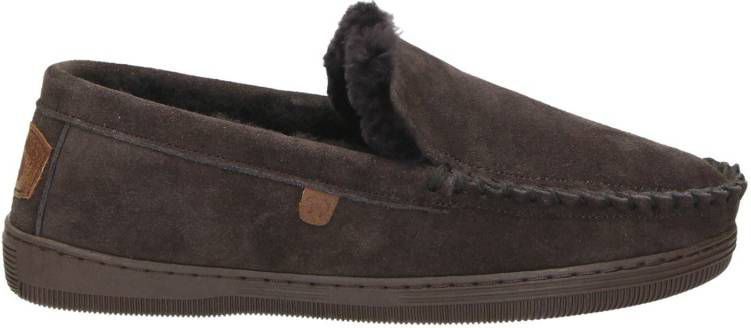 Warmbat Australia Grizzly suède pantoffels donkerbruin