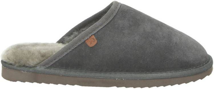 Warmbat Australia gevoerde suède pantoffels grijs