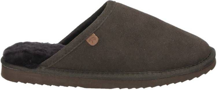 Warmbat Australia gevoerde suède pantoffels bruin