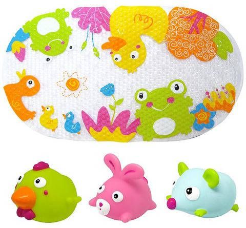 Knorrtoys ® Badspeelgoed Escabbo® badmattenset, eendenplezier met drie waterspuitfiguren(4 delig )