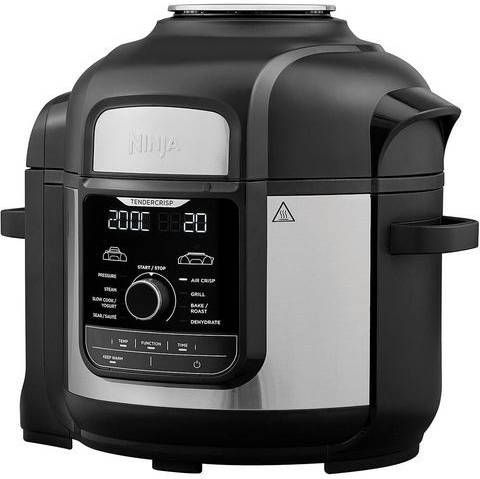 NINJA Multi cooker OP500EU Snelkoken, hetelucht frituren, slowcooking, grillen, bakken, braden, stomen, drogen, inhoud 7, 5