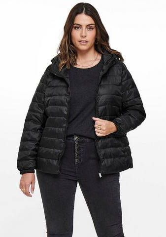 Only Carmakoma Cartahoe gewatteerd kap jasje otw , Zwart, Dames