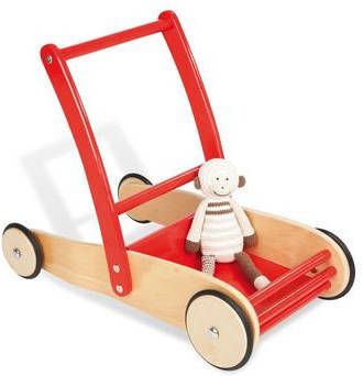 Pinolino ® Loopkar Uli, ecru/rood houten