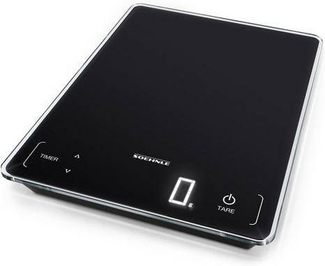 Soehnle Keukenweegschaal Page Profi 100 met sensor touch en keukentimer, draagvermogen tot 15 kg, 1 g nauwkeurige opsplitsing