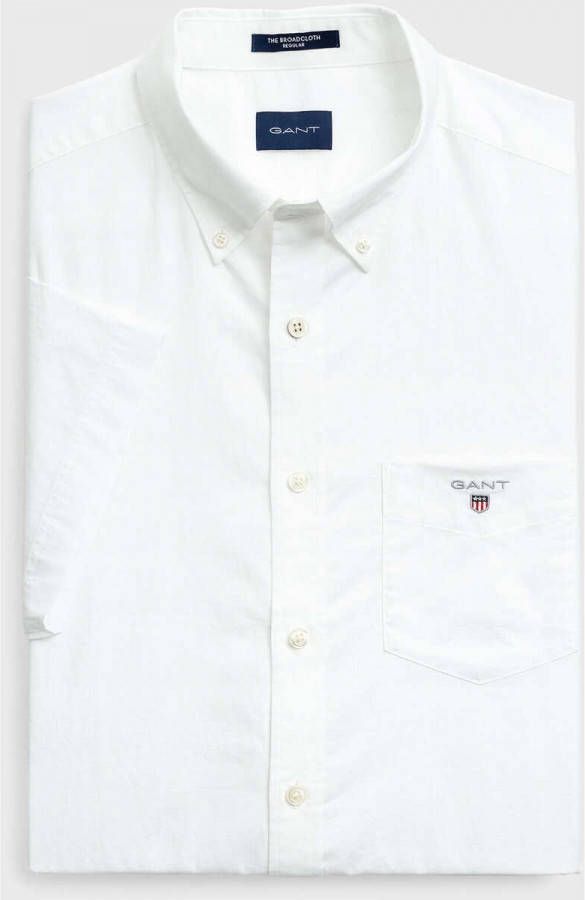 Gant Casual overhemden met korte mouwen , Wit, Heren