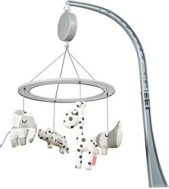 Done by Deer Baby Accessoires Musical Mirror Mobile Sleepy Grijs