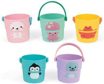 Janod Badspeelgoed Bad -/stapelspel emmer(5 delig )