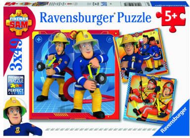 SpellenRijk Ravensburger Puzzels 3x49 Stukjes Onze Held Sam De Brandweerman