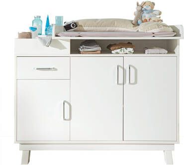 Roba ® Commode Nordic, wit met praktisch organizervak, made in europe