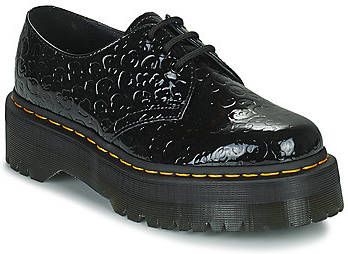 Dr Martens 1461 Quad Leopard Emboss Patent Platform schoenen Dr. Martens, Zwart, Dames